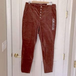 American eagle corduroy jeans in brown reddish color